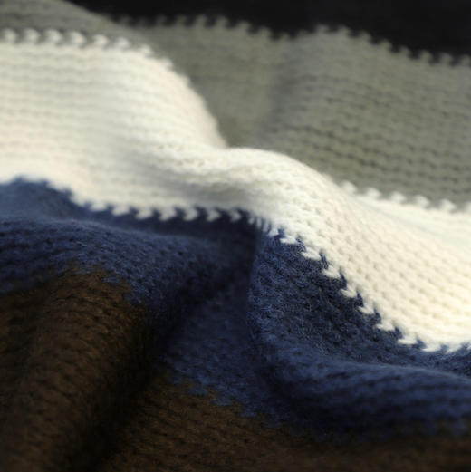CESARE BRUNI品牌，五色拼色竖条针织围巾 47123 商品图9