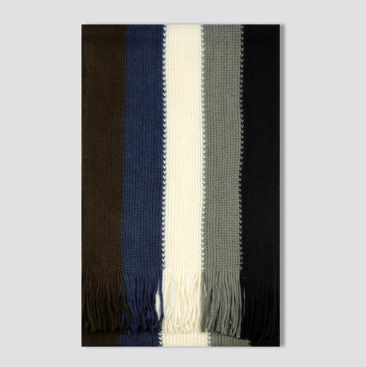 CESARE BRUNI品牌，五色拼色竖条针织围巾 47123 商品图3