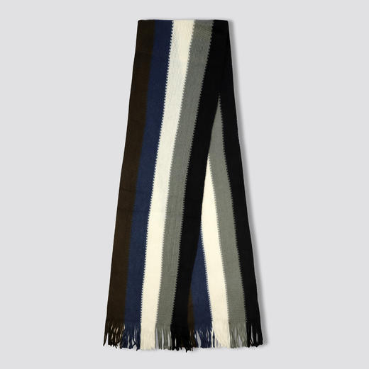 CESARE BRUNI品牌，五色拼色竖条针织围巾 47123 上 商品图5