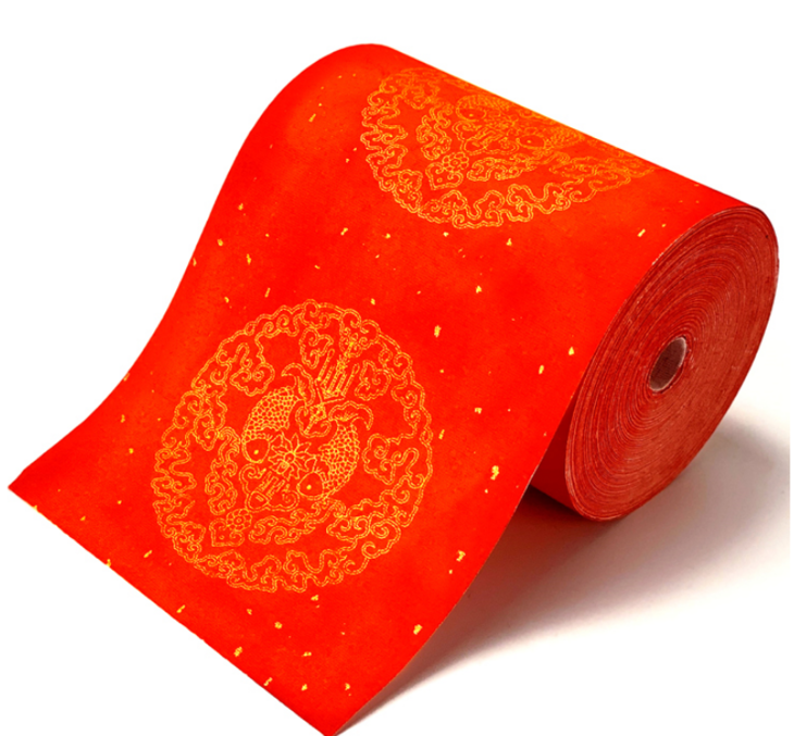 百米长卷万年红春联纸手写对联纸大红烫金宣纸