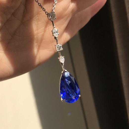 【珝设计】无烧皇家蓝蓝宝石水滴吊坠（12ct） 商品图1