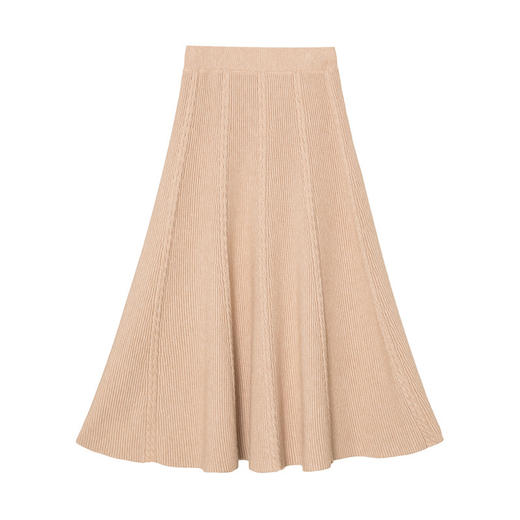 加厚半身裙针织女秋冬高腰纯色中长款伞裙大摆毛线裙子 商品图4