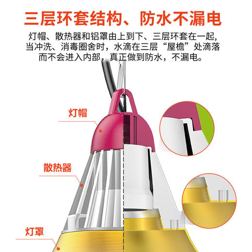 养殖用保温灯罩小红豆防水阻燃保温灯罩安全不起火猪用保温灯罩 商品图3