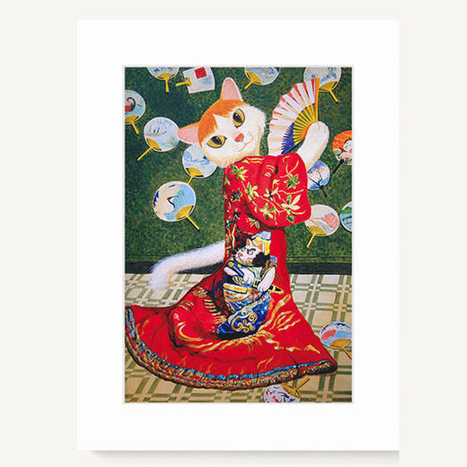【清仓优惠】猫与名画 《身着日本服装的莫奈夫人》 商品图0