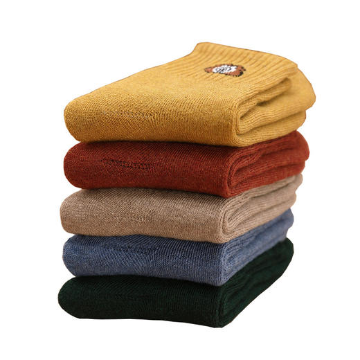 袜子女袜冬季加绒加厚保暖毛圈袜内衣纯色女士中筒袜毛巾袜 商品图4