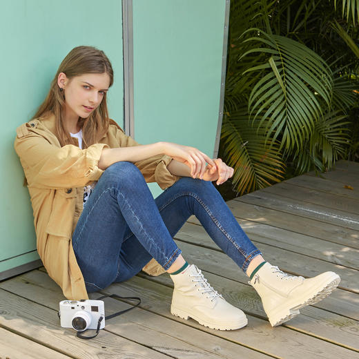 Safiya/索菲娅 秋冬字母绒里牛皮短靴马丁靴 SF94118002/SF94116002 商品图2