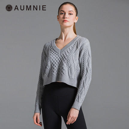 AUMNIE | V领花形针织短上衣 / High Back Sweater 商品图1