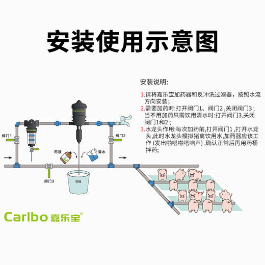 兽用畜牧饮水加药器养殖器械猪鸡定量精准饮水自动投药设备嘉乐宝 商品图3