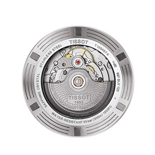 tissot天梭海星系列橡胶带80机芯机械男表t1204071704100