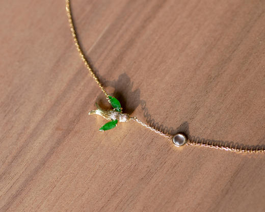 「喜上眉梢」翡翠黄金项链【需定制】 商品图1