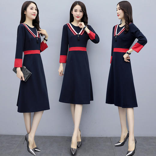 XP-XQ8698新款韩版收腰名媛女装裙TZF 商品图0