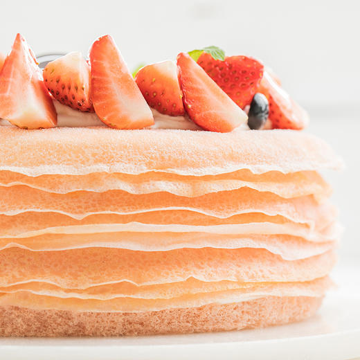 【草莓可丽多】 2磅草莓千层蛋糕，Q软薄嫩手工煎制（揭阳） 商品图3