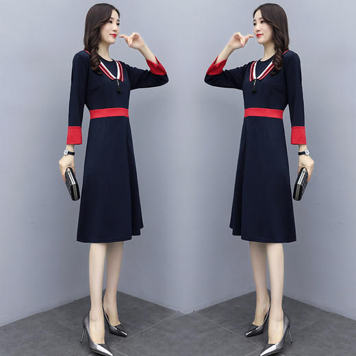 XP-XQ8698新款韩版收腰名媛女装裙TZF 商品图4