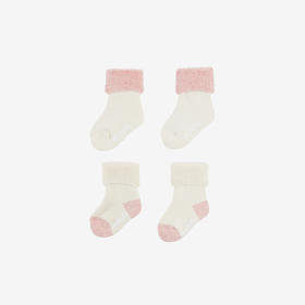 RoToTo OMEDETO SOCKS 最高品质超长棉SUVIN GOLD植物天然染色婴儿袜子2件套（6-12个月）