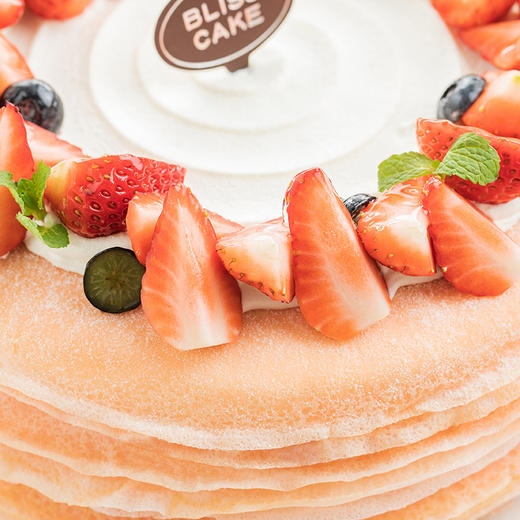 【草莓可丽多】 2磅草莓千层蛋糕，Q软薄嫩手工煎制（三亚） 商品图2