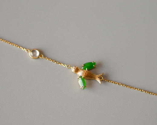 [喜上眉梢 ]翡翠黄金手链【仅现货】 商品图0