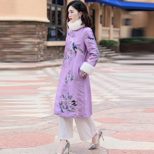 OG99102新款中国风重工喜鹊刺绣旗袍连衣裙TZF 商品图1