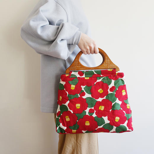 HUGOJIRO木柄手提包风の花大茶花 商品图3