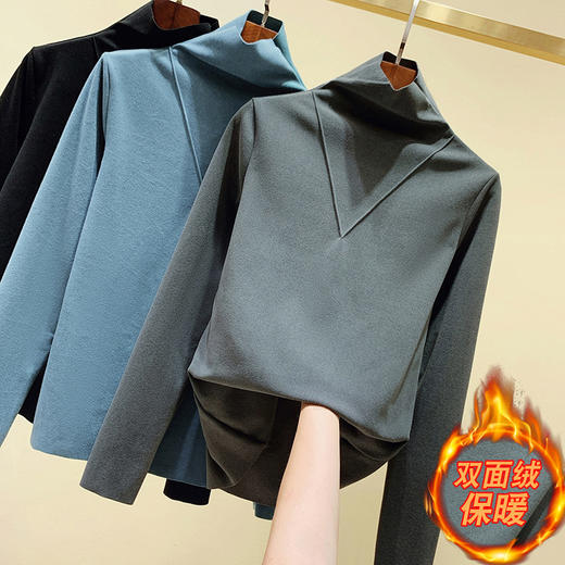 XY-9728秋冬新款磨毛t恤内搭体恤 商品图1