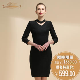 【特惠】YIQU |“爱的盛宴”小礼服裙（银丝黑）PT