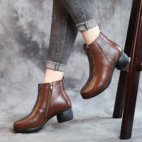 MLD-8858冬季新款民族风真皮短靴