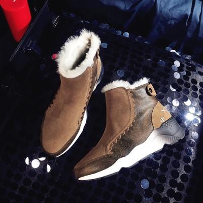 OLDH588雪地靴女皮毛一体2019新款时尚东北短靴短筒加绒 商品图0