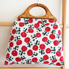 HUGOJIRO木柄手提包插画小花朵红 商品缩略图0