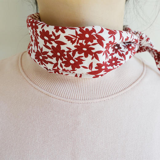 HUGOJIRO小方巾插画花枝红 商品图3