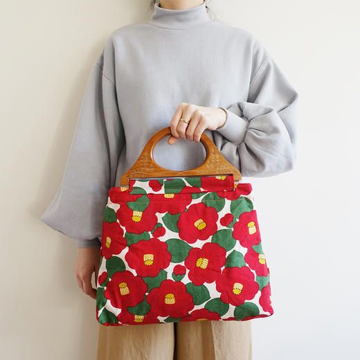 HUGOJIRO木柄手提包风の花大茶花 商品图2