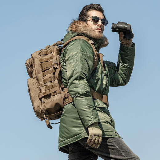 【防寒-3M新雪丽暖绒】二代N3B冬季保暖棉衣户外棉服外套真毛领连帽 商品图5