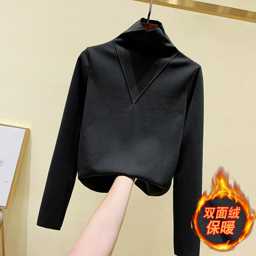 XY-9728秋冬新款磨毛t恤内搭体恤 商品图3