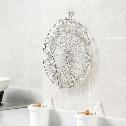 【油炸必备！过滤 收纳 一步到位 ！不占空间伸缩设计！】不锈钢油炸大滤网沥油篮 薯条滤油网漏网勺折叠过滤网 商品图7