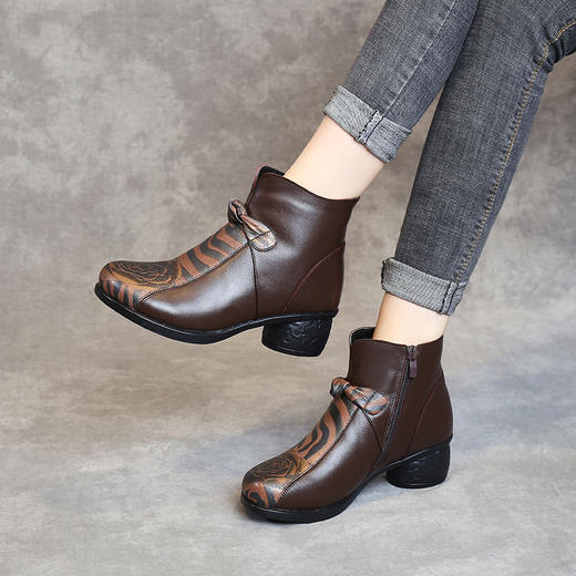 MLD-8879秋冬新复古民族风真皮女靴 商品图2