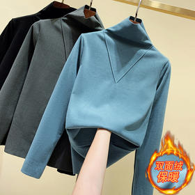 XY-9728秋冬新款磨毛t恤内搭体恤