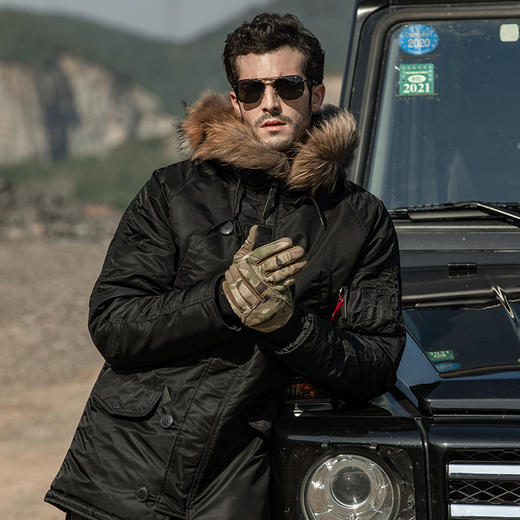 【防寒-3M新雪丽暖绒】二代N3B冬季保暖棉衣户外棉服外套真毛领连帽 商品图1