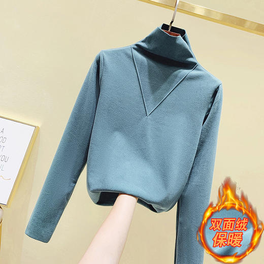 XY-9728秋冬新款磨毛t恤内搭体恤 商品图2