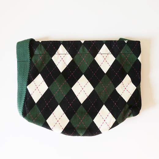 HUGOJIRO圆桶手提包插画英伦菱形格纹 商品图4