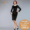 【特惠】YIQU |“芳香四溢”钻石绒连身裙（深邃黑）PT 商品缩略图0