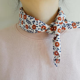 HUGOJIRO小方巾插画花朵小熊红