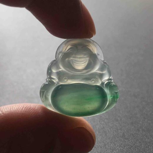 高冰种晴水绿阳绿肚子俏色厚庄弥勒佛 商品图9