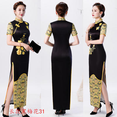 SYK 31 时尚改良女士表演出走秀大码长款旗袍2020春季新款 商品图0