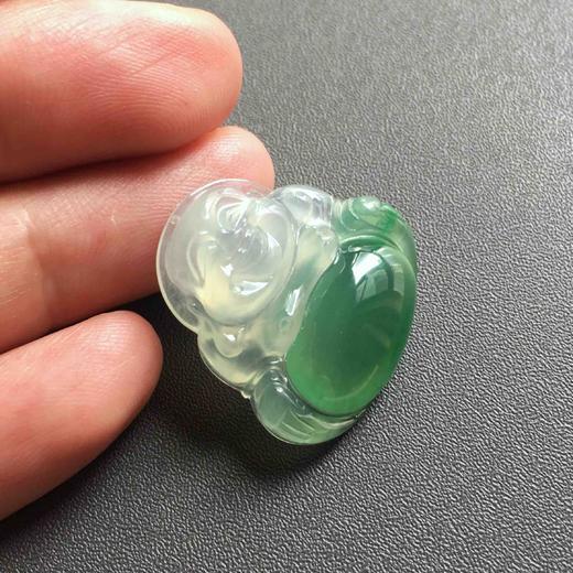 高冰种晴水绿阳绿肚子俏色厚庄弥勒佛 商品图8