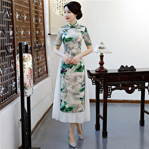 SYK-G838616款复古改良中国风中式民族旗袍裙TZF 商品图4