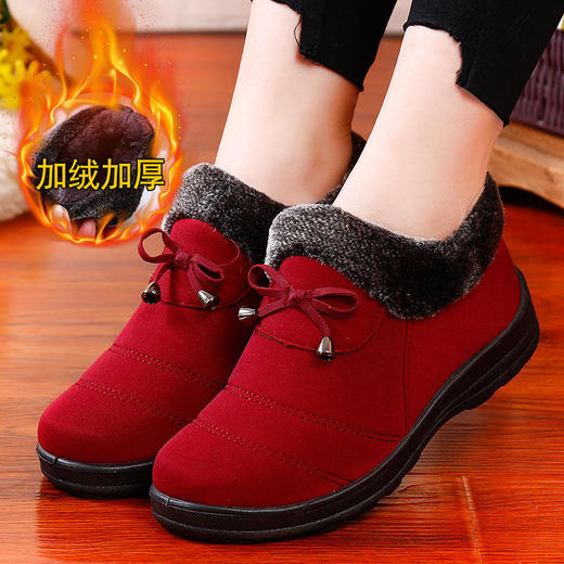 新款妈妈加绒加厚冬季短靴软底防滑棉鞋 商品图0