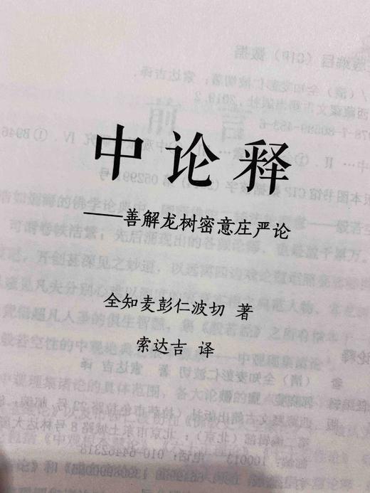 中论释 全知麦彭仁波切 著 索达吉 译 本书集佛陀第二转般若法轮之精华于一体。你若想看懂《金刚经》《心经》若想了悟禅宗祖师的公案，那就要通达它。 商品图3