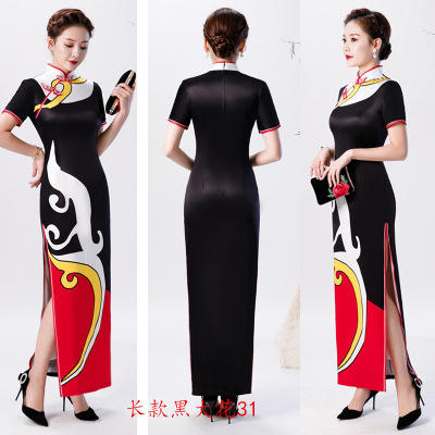 SYK 31 时尚改良女士表演出走秀大码长款旗袍2020春季新款 商品图3