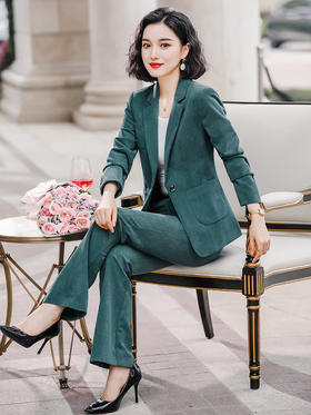 FH-1351B秋冬新款气质修身西装韩版灯芯绒工作服