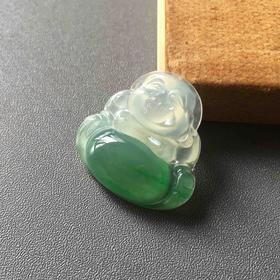 高冰种晴水绿阳绿肚子俏色厚庄弥勒佛