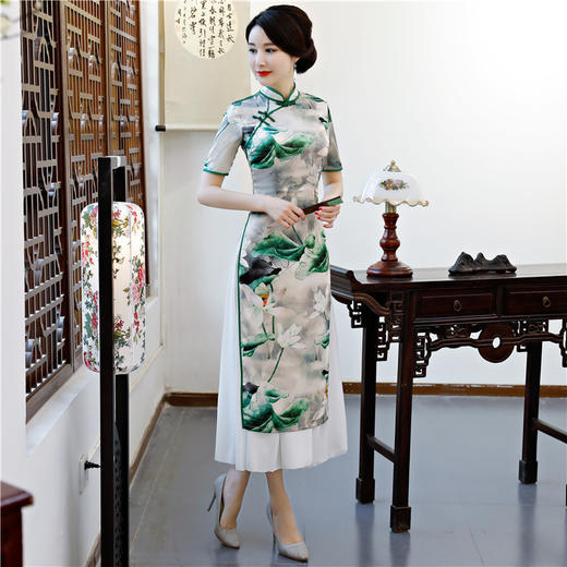 SYK-G838616款复古改良中国风中式民族旗袍裙TZF 商品图1