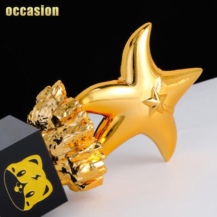 奖杯定制定做水晶五角星年会儿童创意高档优秀员工荣誉刻字制作 商品图3